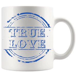 true love mug in blue