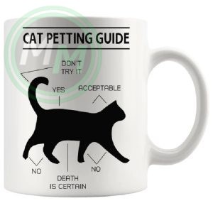 cat petting guide mug
