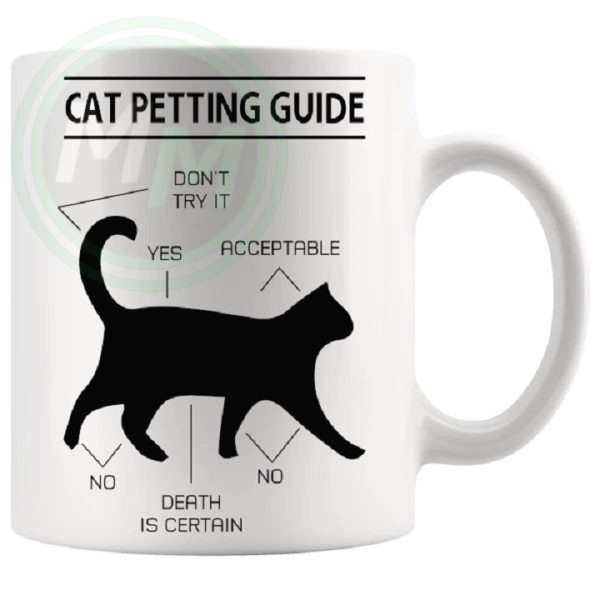 cat petting guide mug