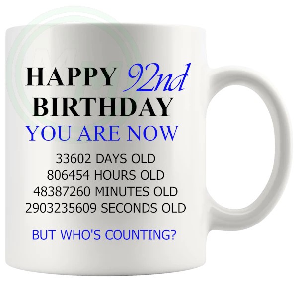 92nd Birthday Blue
