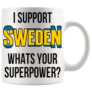 I Support Sweden Mug Sporting Football Rugby Cricket Olympics Gifts
