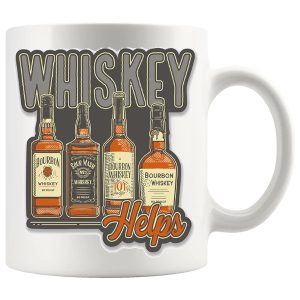 Whiskey Helps Mug ceramic mug funny whiskey gift