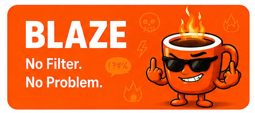 Blaze MuggerMe character banner