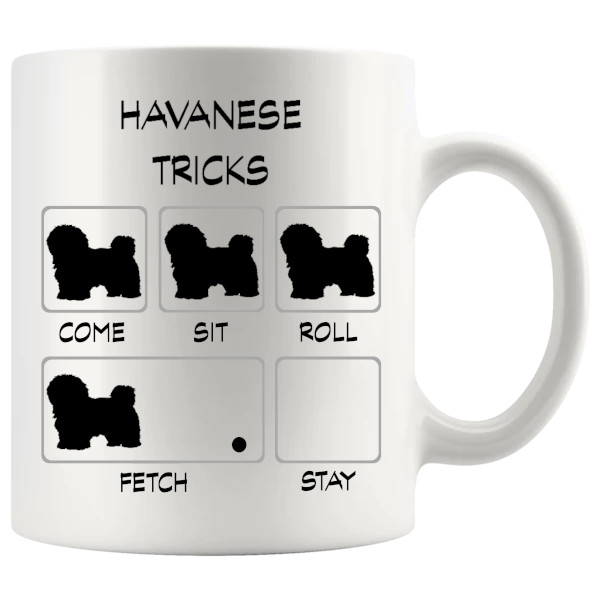 Havanese Tricks Mug funny ceramic dog owner gift for Havanese fans