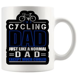 Blue I'm A Cycling Dad Mug gift for bike-loving dads