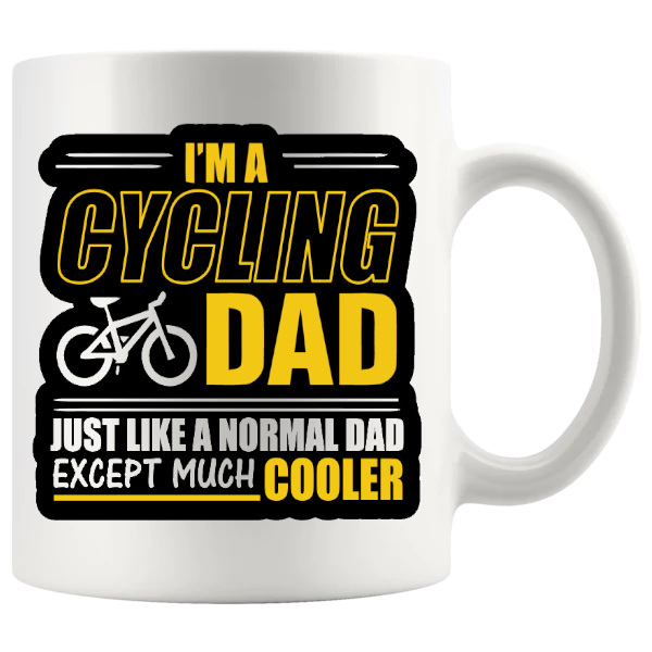 im a cycling dad mug yellow 2