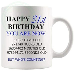 31st Birthday Novelty Gift Mug Blue Lettering