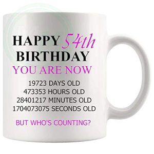 54th Birthday Novelty Gift Mug Pink Lettering