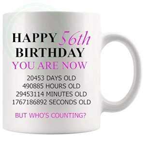 56th Birthday Novelty Gift Mug Pink Lettering