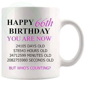 66th Birthday Novelty Gift Mug Pink Lettering