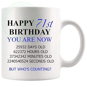 71st Birthday Novelty Gift Mug Blue Lettering