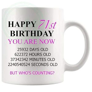 71st Birthday Novelty Gift Mug Pink Lettering