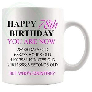 78th Birthday Novelty Gift Mug Pink Lettering