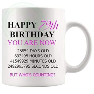 79th Birthday Novelty Gift Mug Pink Lettering