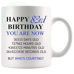 83rd Birthday Novelty Gift Mug Blue Lettering