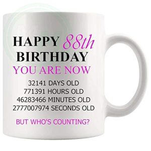 88th Birthday Novelty Gift Mug Pink Lettering