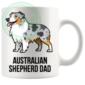 Australian Shepherd Mom and Dad Mugs, Dad
