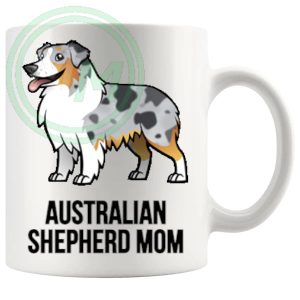 Australian Shepherd Mom and Dad Mugs, Mom