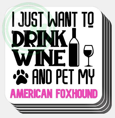 Drink Wine And Pet My American Foxhound Mug Blue B0CJ7VZ5MZ 3