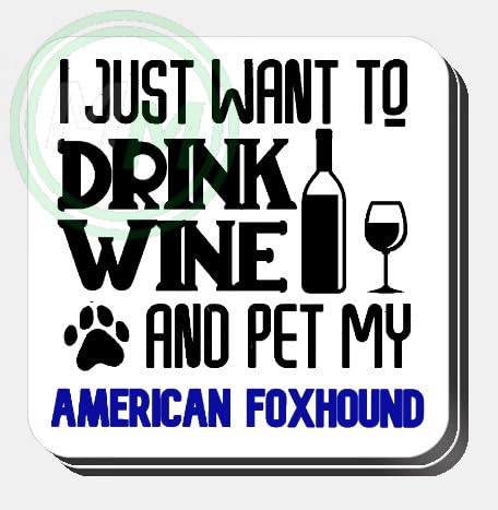 Drink Wine And Pet My American Foxhound Mug Blue B0CJ7VZ5MZ 7