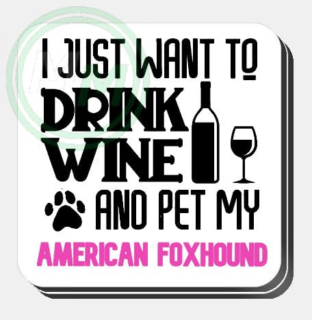Drink Wine And Pet My American Foxhound Mug Blue B0CJ7VZ5MZ 8